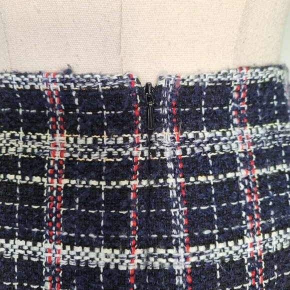 Forever New Multicolour Tweed Faux Wrap Mini Skirt Size 12 - Picture 6 of 7